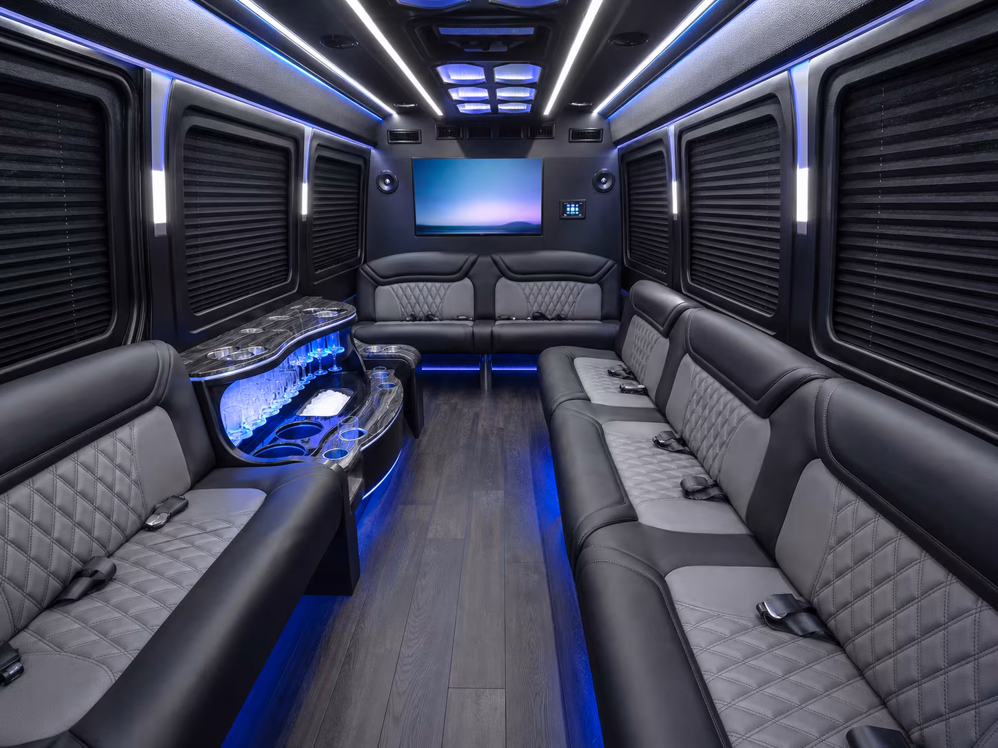 lehi 50 passenger party bus interior